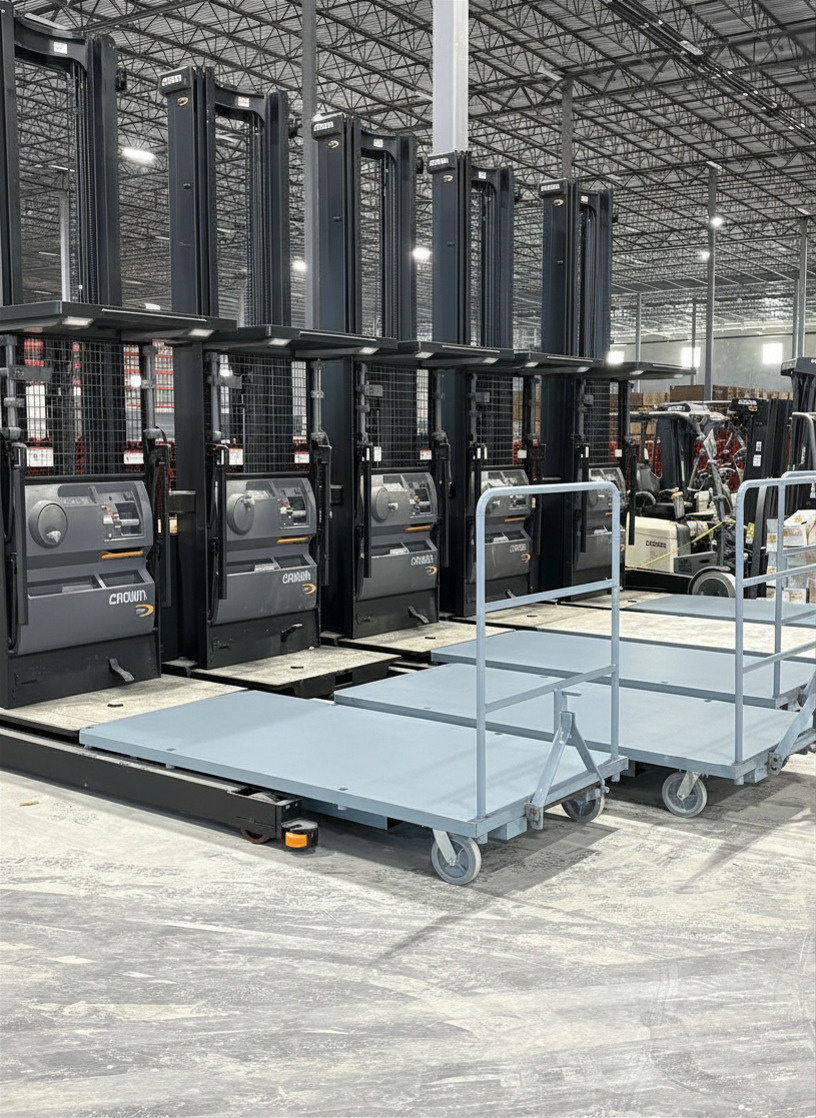Carts attached to order picker